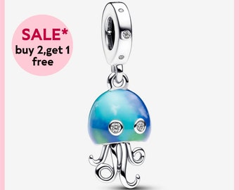 Colour-changing Jellyfish Dangle Charm,Silver charm,bracelet charms,charms for bracelet,Gift for girls