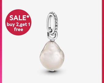 Treated Freshwater Cultured Baroque Pearl Charm,Ocean Charm,sliver bracelet charms,charms for bracelet,Gift for girls