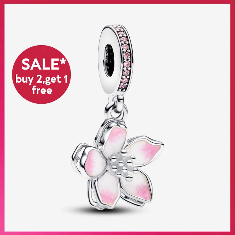 Kirschblüten-Anhänger, Splitter-Armband-Charms, Charms für Armband, Geschenk für Mädchen Bild 1