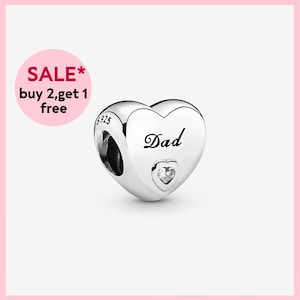 Dad Heart Charm,Silver charm,bracelet charms,charms for bracelet,Gift for girls