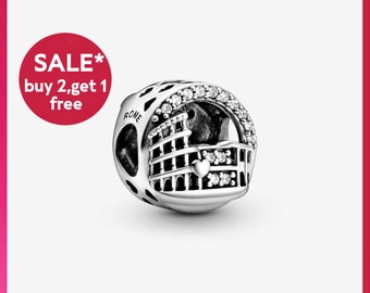 Rome Colosseum Openwork Charm,sliver bracelet charms,charms for bracelet,Gift for girls