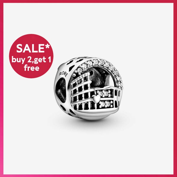 Rome Colosseum Openwork Charm,sliver bracelet charms,charms for bracelet,Gift for girls