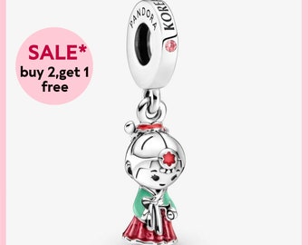 Korean Doll Hanbok Dangle Charm,Silver charm,bracelet charms,charms for bracelet,Gift for girls