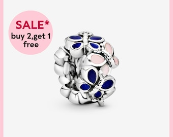 Butterfly spacer charm,Silver charm,bracelet charms,charms for bracelet,Gift for girls