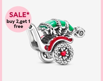 Traditional Rickshaw Charm,Silver charm,bracelet charms,charms for bracelet,Gift for girls