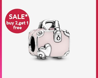 Pink Travel Bag Charm,sliver bracelet charms,charms for bracelet,Gift for girls