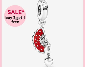 Spanish Fan Dangle Charm,Silver charm,bracelet charms,charms for bracelet,Gift for girls