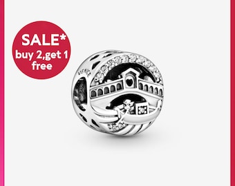 Venice Rialto Bridge Openwork Charm,sliver bracelet charms,charms for bracelet,Gift for girls