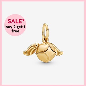 Shine Golden Snitch hanger charme, zilveren charme, armband charmes, bedels voor armband, cadeau voor meisjes