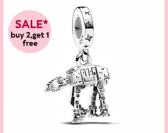 AT-AT Walker Dangle Charm, 2024 Nieuw, Zilveren charme, armbandbedels, bedels voor armband, Cadeau voor meisjes