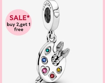 Charm pendentif palette de l'artiste, breloque en argent, breloques pour bracelet, breloques pour bracelet, cadeau pour fille