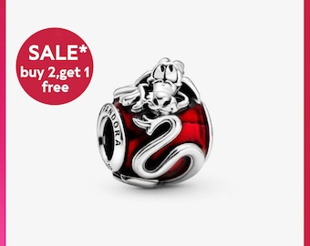 Encanto del dragón Mulan, encantos de pulsera de plata, encantos para pulsera, regalo para niñas