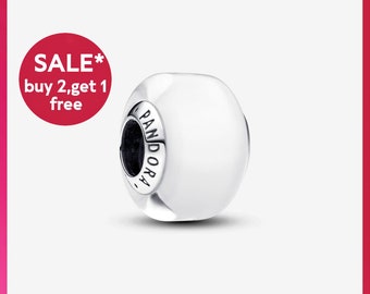 White Mini Murano Glass Charm,2024 New Charm,sliver bracelet charms,charms for bracelet,Gift for girls