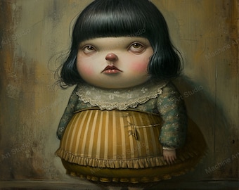 Dolly Art Print: Pop Surrealism, Strange Nursery Decor (Digital Download)