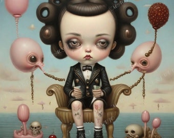 Lowbrow Art Print: Pop Surrealism Nursery Decor (Digital Download)