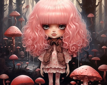 Mushroom Muse Art Print: Limited Edition Pop Surrealism (Digital Download)