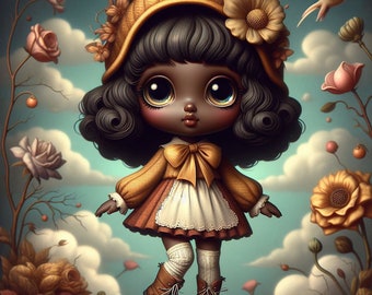 Lowbrow Art Girl Poster: Pop Surrealism Wall Art (Digital Download)