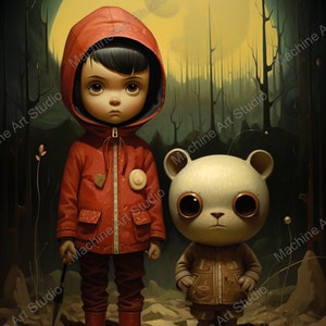 Teddy Bear Pop Surrealism Art Print: Lowbrow Art Poster (Digital Download)