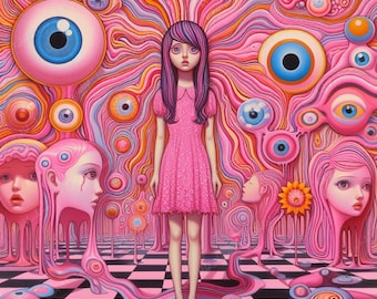 Lost Girl Pop Surrealism Art Print: Lowbrow Wall Art (Digital Download)