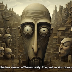 Stone City Watchers- Limited Edition, Lowbrow Art, Weird Art, Pop Surrealism, Strange Art, Wall Art, Poster Art | DIGITAL DOWNLOAD