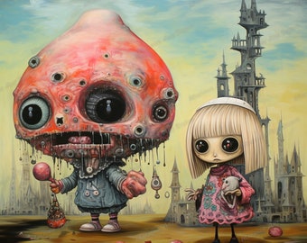 Surreal Gothic Art Print: Lowbrow Pop Surrealism (Digital Download)