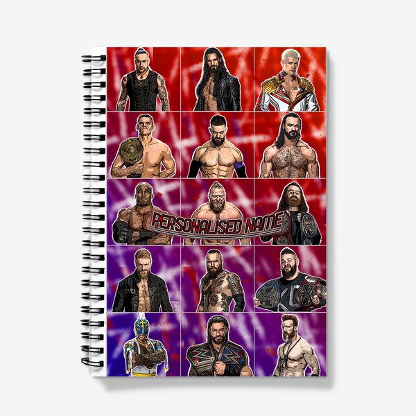 WWE Superstars - Spiral Notebook - A5/A4 - RomanReigns/SethRollins/edge/brocklesnar/WWE/Smackdown - Workshop/School/Gym/University/Work