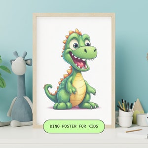 Dinosaur poster, baby shower gift, Children&#39;s dinosaur decor, Baby dinosaur nursery, Cartoon dinosaur posters, Dinosaur-themed artwork