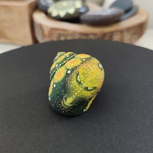 Dragon Of Dandelions Snail Shell, Hand-painted Terrestrial Snail Shell (Roman snail) Cruelty Free