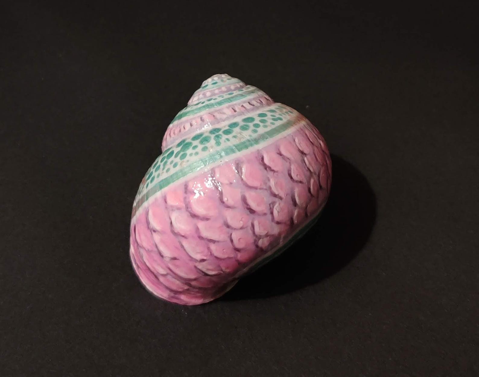 Pink Snail Shell Scaly Snail Shell Pink, Hand-painted Terrestrial Snail Shell, Cruelty ...