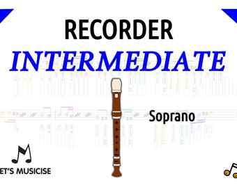 Recorder Intermediate Method for Primary School Classroom or Peripatetic Educators (w. Diagrams/Fingering Charts) for Soprano Recorder