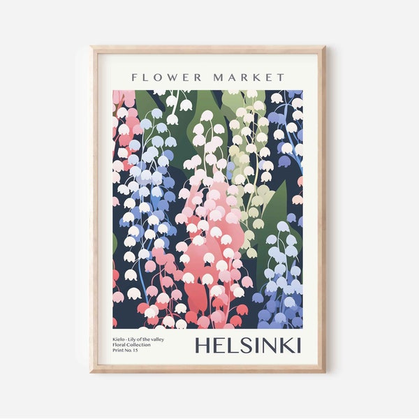 Botanical Wall Art, Flower Market Print, Helsinki Botanical Print, Flower Wall Art, Flower Art Poster, Digital Download Art Print