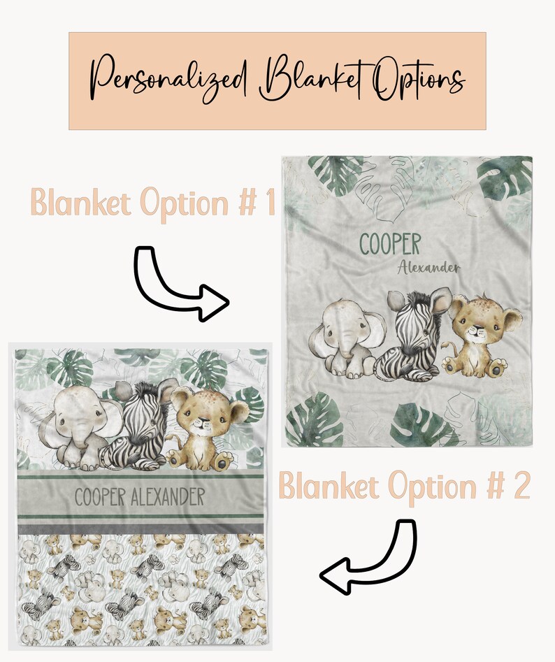 MINI Safari Animal Crib Bedding Set for Boy, Safari Nursery Mini Crib