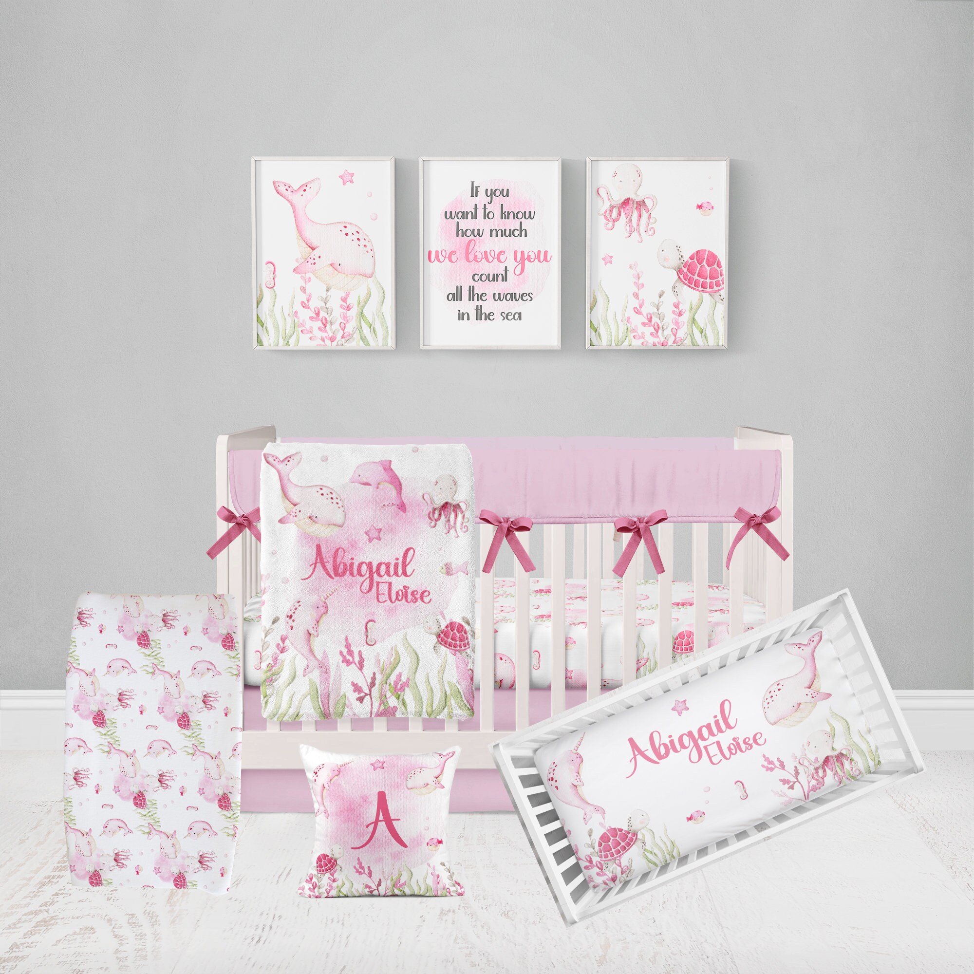 Pink nautical crib bedding hot sale