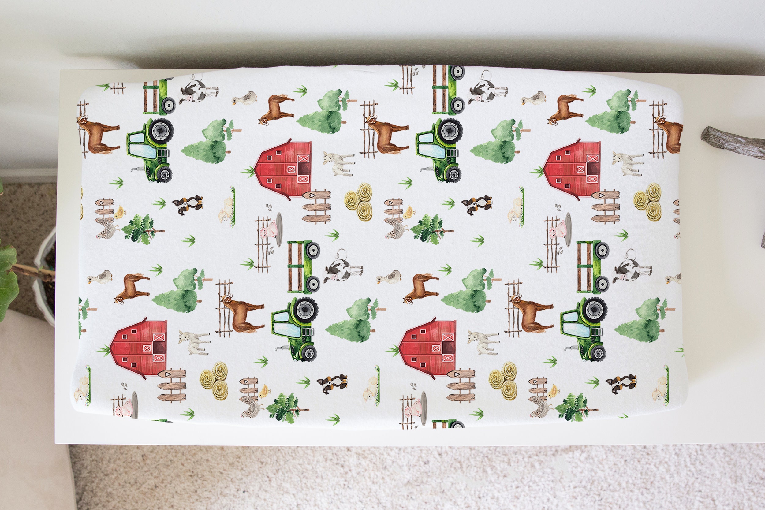 Mini Tractor Crib Bedding Set Baby Boy Mini Crib Bedding Etsy