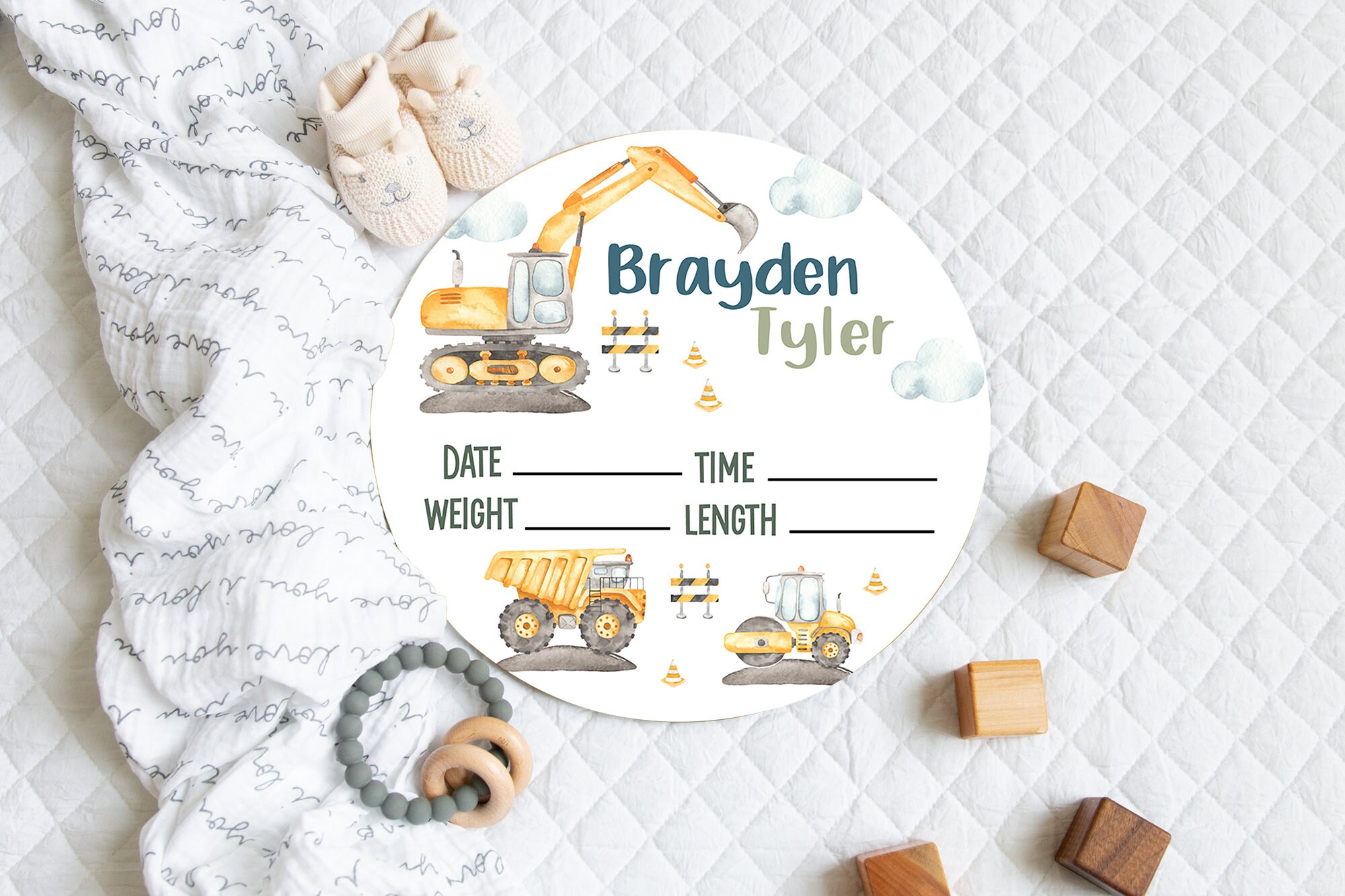 Construction Vehicles Crib Set, Construction Crib Bedding, Baby Boy Crib Bedding, Boy Nursery