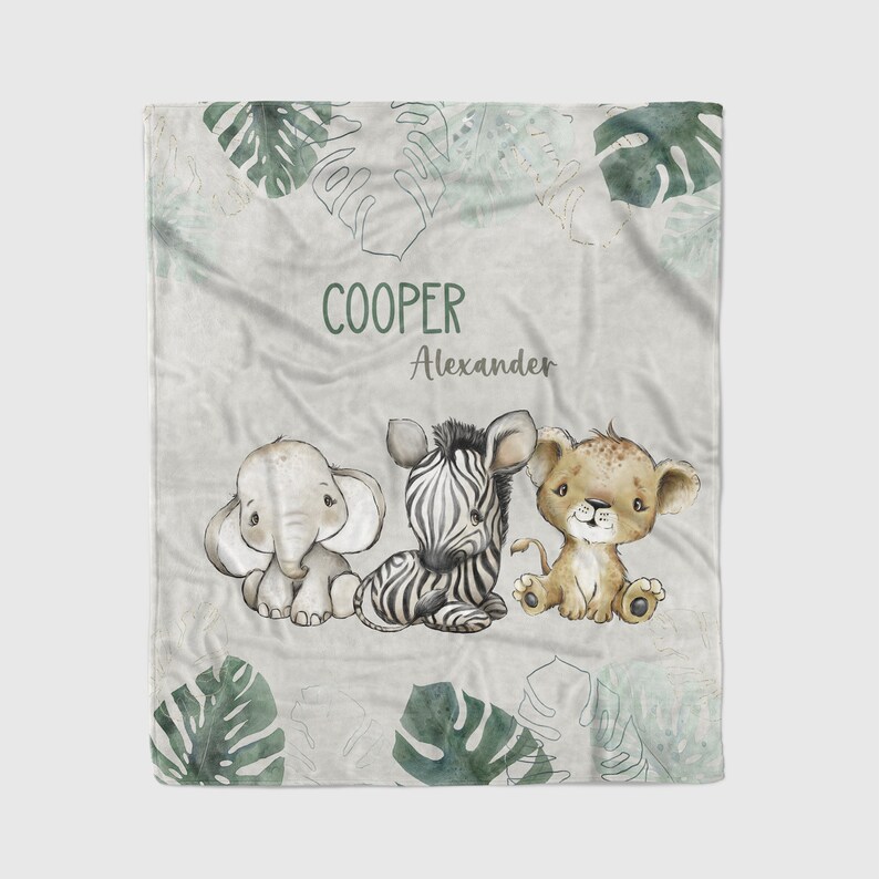MINI Safari Animal Crib Bedding Set for Boy, Safari Nursery Mini Crib