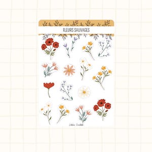 Folha de adesivos - Flores silvestres