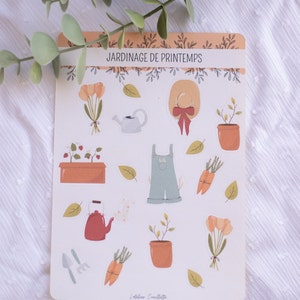 Folha de adesivos - Jardinagem de Primavera