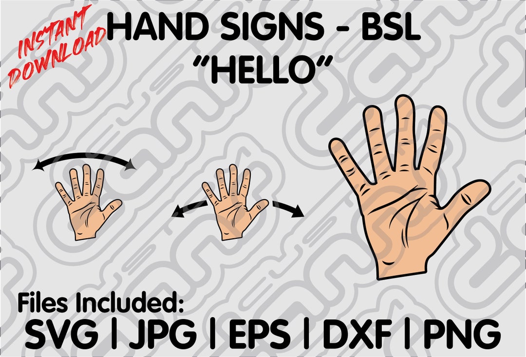 Hand Signs BSL Hello: British Sign Language Greetings Svg - Etsy