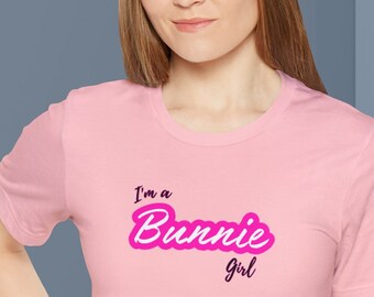 Bunny T-Shirt, Pink T-Shirt, Girls Shirt, Gift for Animal Lover, Trending Movie T-Shirt, Meme T-Shirt, Fun Gift for Mom, Great Birthday Gift