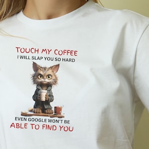 Coffee Cat T-Shirt, Cute Cat Shirt, Animal Lover Shirt, Gift for Pet Lover,  Gift for Coffee Lover, Kitten Shirt, Shirt for Cat Mom, Cat Dad