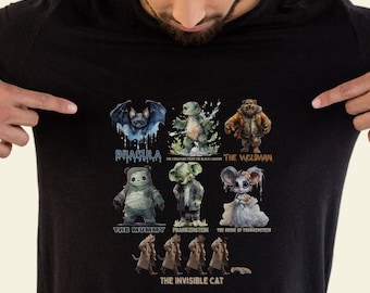 Clastic Monsters Shirt, Halloween T-Shirt, Retro Halloween Tee, Gift for Animal Lover, Classic Halloween Shirt, Spooky Monster Shirts