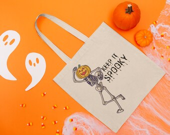 Pumpkin Skeleton Bag, Halloween Bag, Pumpkin Bag, Cute Halloween Bag, Halloween Gift Idea, Classic Halloween Bag, Spooky Monster Bag