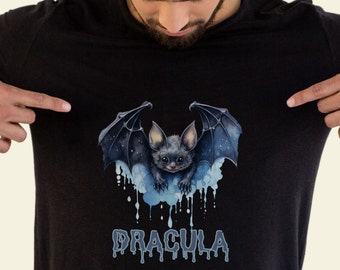 Dracula Shirt, Halloween T-Shirt, Cute Bat Shirt, Retro Halloween Tee, Gift for Animal Lover, Classic Halloween Shirt, Spooky Monster Shirts