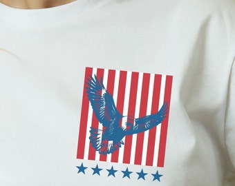 Eagle T-Shirt, Cool Shirt for Independence Day, 4th of July Gift for Nature Lover,  USA Flag Gift Shirt for Animal Lover, Gift for Dad