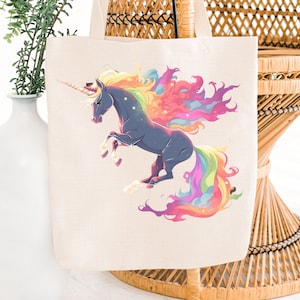 Unicorn Bag,  Rainbow Bag, Magical Fantasy Bag, Gift for Animal Lover, Gift for Nature Lover, Fun Gift for Mom, Great Birthday Gift