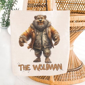 Wolfman Bag, Halloween Tote Bag, Cute Bat Bag, Retro Halloween Bag, Gift for Animal Lover, Classic Halloween Bag, Spooky Monster Bag