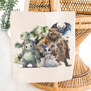Classic Monster Bag, Halloween Tote Bag, Cute Bat Bag, Retro Halloween Bag, Gift for Animal Lover, Classic Halloween Bag, Spooky Monster Bag