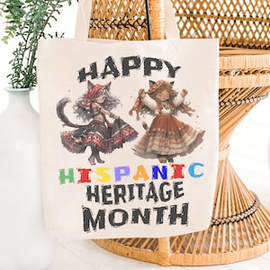 Hispanic Heritage Month Bag, Dancing Cats Bag, Fun Fiesta Bag, Hispanic Heritage Celebration, Hispanic American Awareness, Latin America Bag