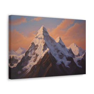 Sunset Himalayan Mountains Oil Painting Style Canvas Print Home Decor ...